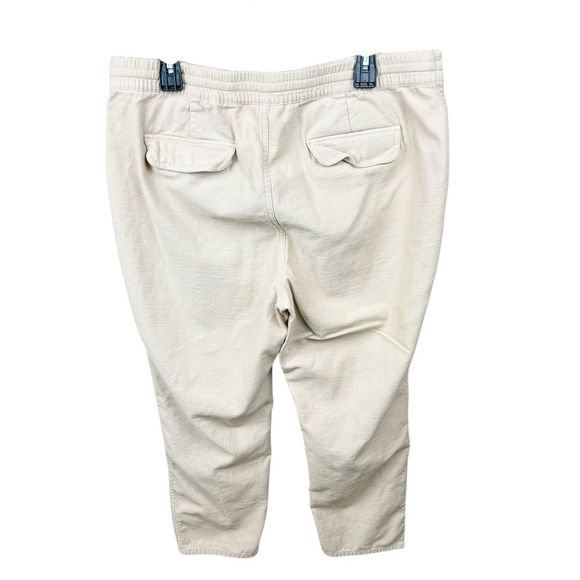 J. Crew Light Khaki Drawstring Hook and Bar Closure Cotton Chino Pants Size XL - Picture 2 of 9